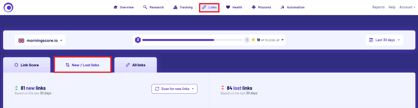 Guide: Go to links and then new links
