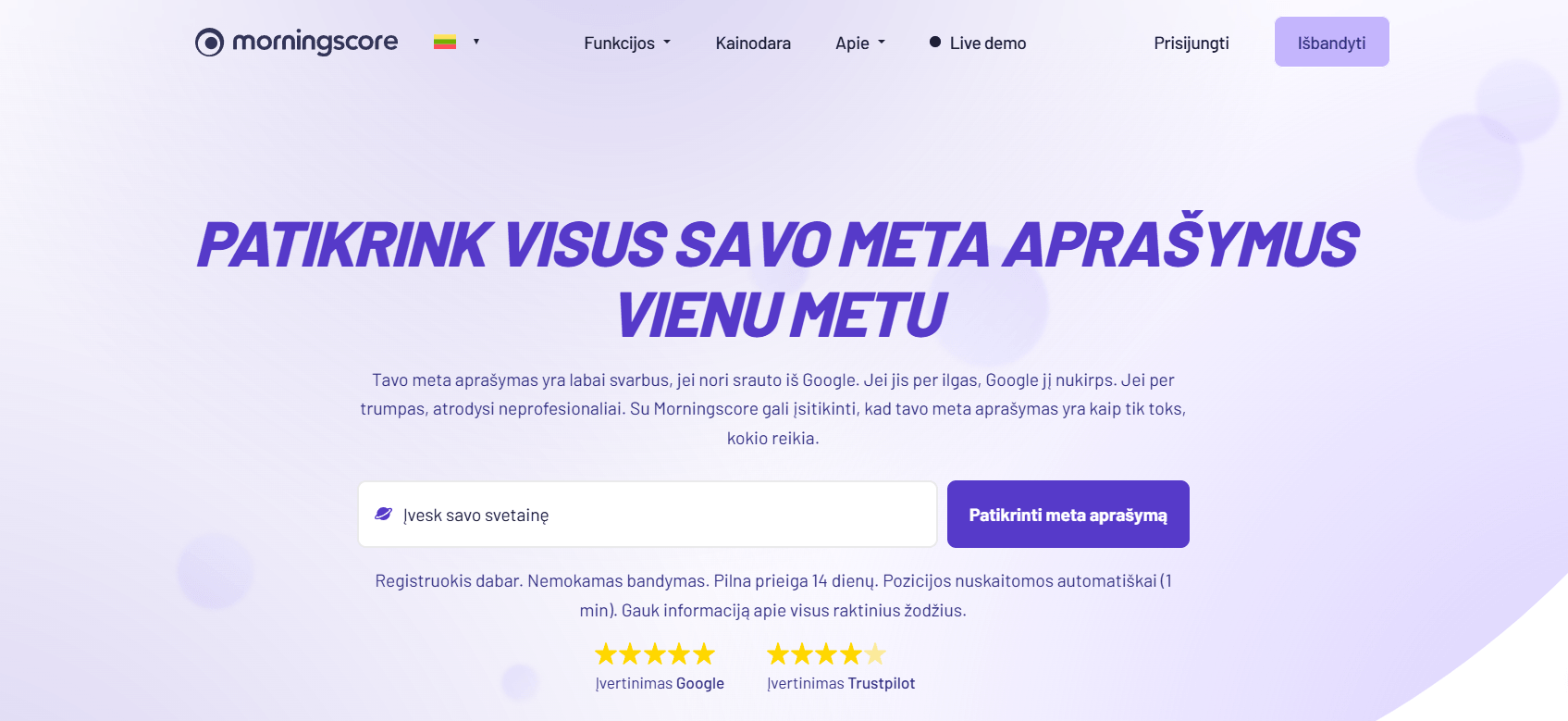 meta aprasymus tikrintuvas