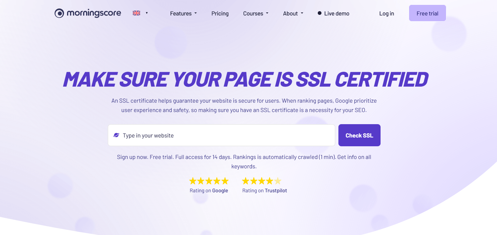Morningscore SSL checker tool.