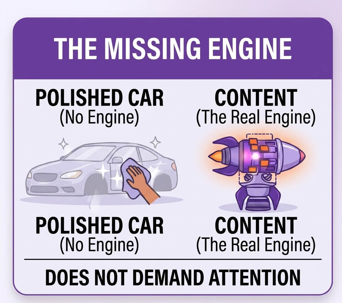 Getting stuck with technical fixes is like polishing a car without an engine